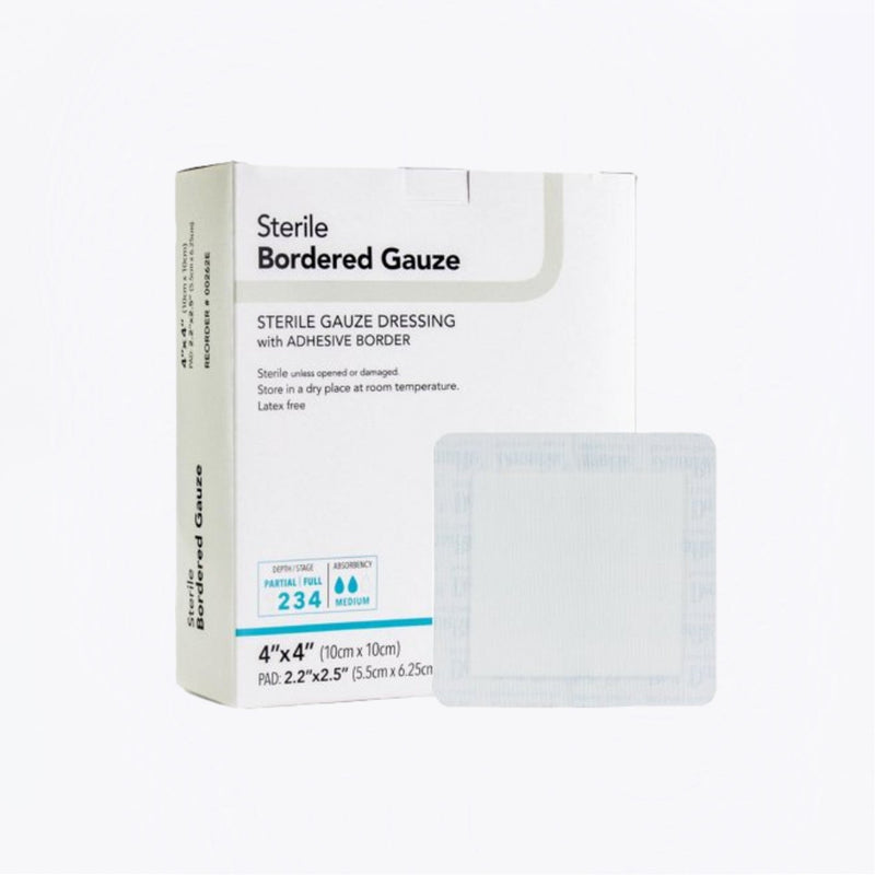 Dermarite Sterile Bordered Gauze Dressing with Adhesive Border, Medium Absorbency