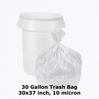 30 Gallon trash bag, 30" x 37", 10 micron clear color can liner