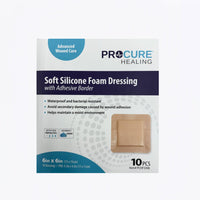 Soft Silicone Foam Dressing with Adhesive Border 10 Pcs