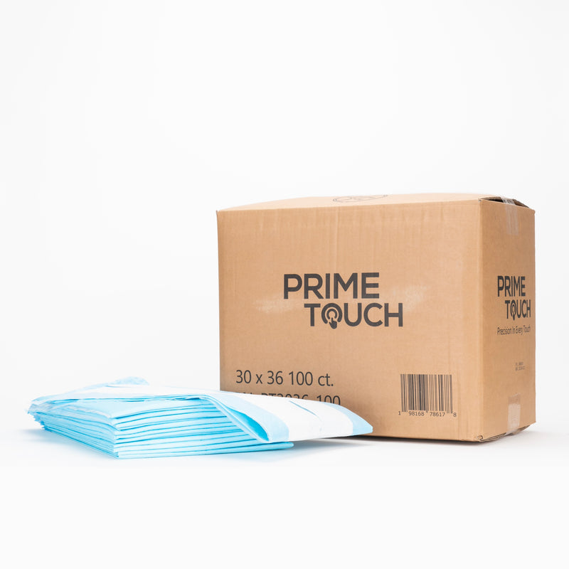 Prime Touch Heavy Absorbency Underpads, 30" x 36", Case of 100